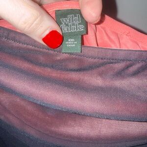 Wild Fable Strapless Dress in Coral and Purple